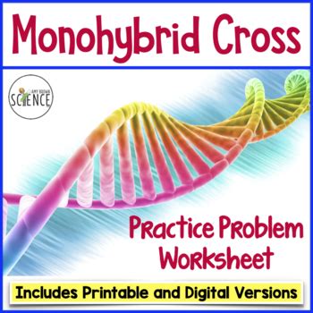 Be sure to remember that the capital letter is dominant. Monohybrid Cross Punnett Square Worksheet by Amy Brown Science | TpT