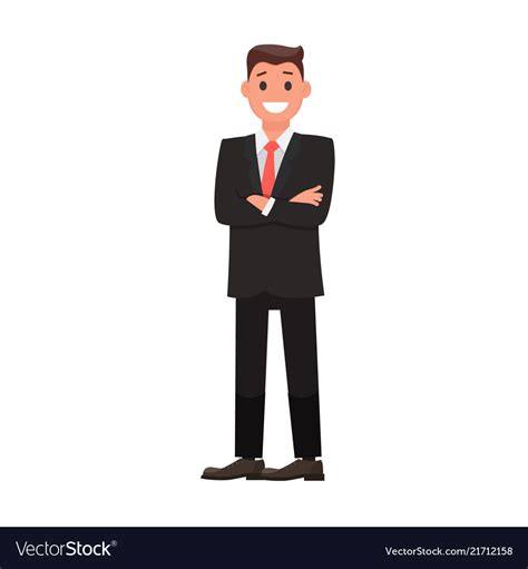 Colorful Flat Design Character Businessman Vector Image