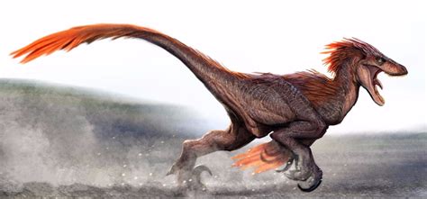 An Artists Rendering Of A Dinosaur Running