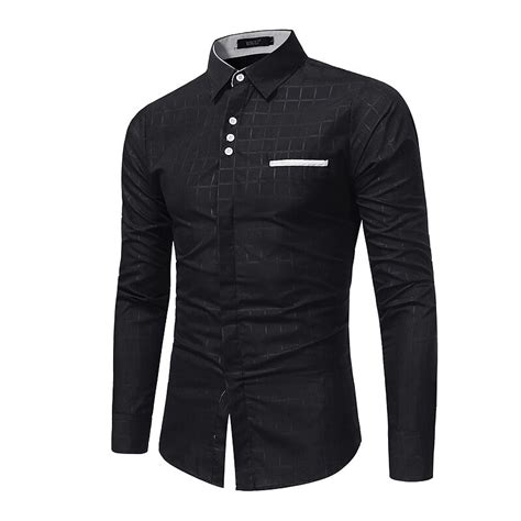 Brand 2018 Fashion Male Shirt Long Sleeves Tops Simple Plaid Printing