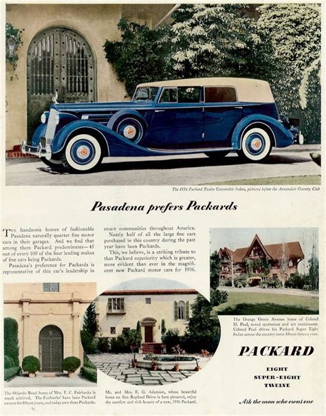 1936 Packard Packard Large Cars Car Ads