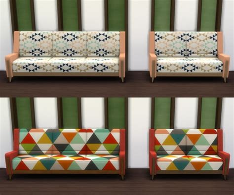 Mid Century Fantasy Sofa And Love Seat Recolors Sims 4 Furniture
