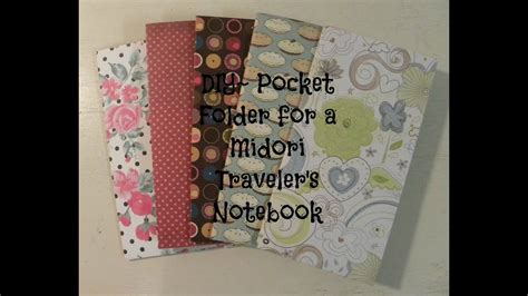 diy pocket folder for midori traveler s notebook youtube