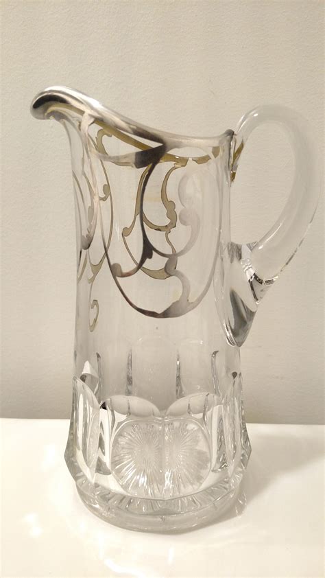 Art Nouveau Pitcher With Silver Overlay Art Nouveau Early American Vintage Finds