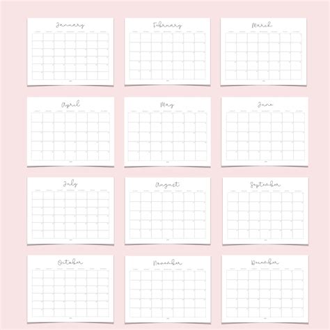2022 Calendar Printable Minimalist Simple Calendar 11 X 85 Etsy