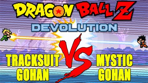 Check spelling or type a new query. Dragon Ball Z Devolution: Mystic Gohan vs. Tracksuit Gohan! New Version 1.2.3 - YouTube