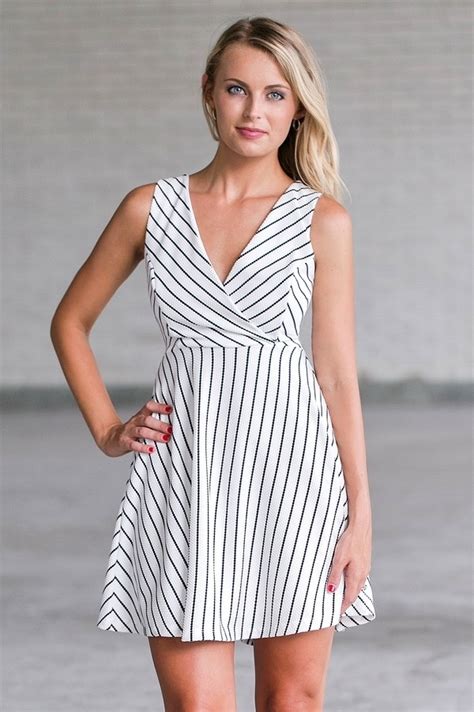 Black And White Stripe Party Dress Cute Black And White Dress Lily