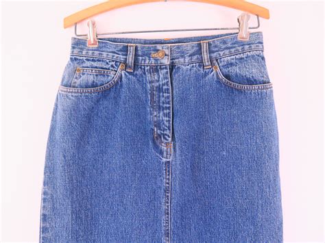 Vintage Denim Skirt Blue Jeans 90s Era Size 6 A Cute Simple