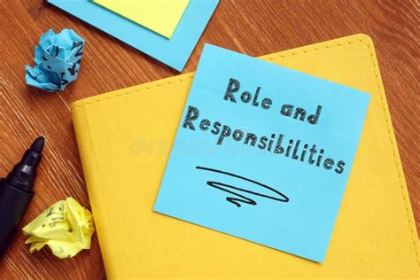Role And Responsibilities Sign On The Page Stock Photo Image Of Debt