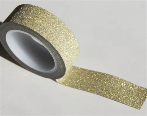 Light Gold Glitter Washi Tape 15mm Single Roll Project Life Etsy