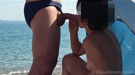 Risky Public Blowjob On The Beach With Cumshot Xhamster