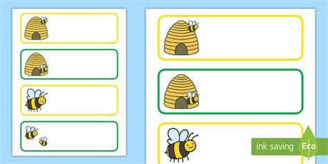 Busy Bee Editable Labels Teacher Made Twinkl