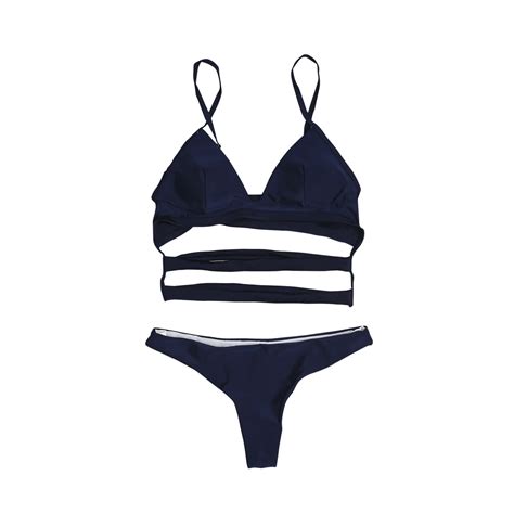 2018 New Womens Summer Swimwear Sexy Ladies Banage Bandeau Push Up Bra High Waisted Bikini Set