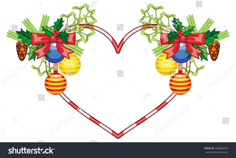 Heartshaped Frame Christmas Decorations Holiday Design Vector De Stock