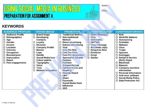 Btec Level 3 It Unit 3 Social Media In Business Assignment A