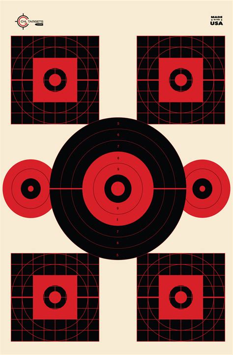 Srt Sighting Targets Multiple Bullseyes 100 Target Pack Chl Targets