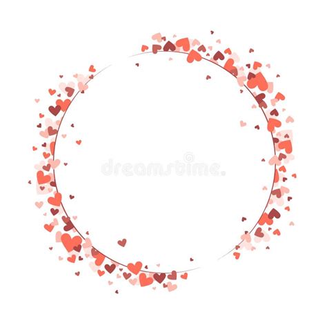 Hand Drawn Circular Hearts Frame Vector Illustration Stock Vector