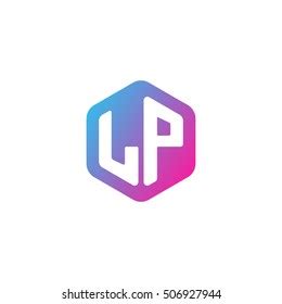 Initial Letters Lp Rounded Hexagon Shape Stock Vector Royalty Free Shutterstock