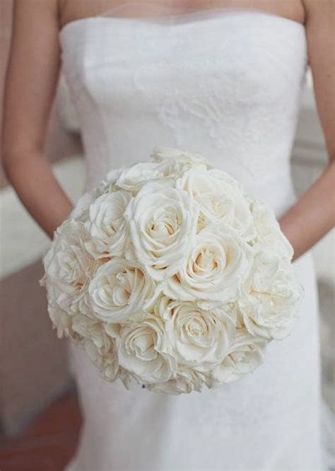 Classic All White Rose Bouquet The Flower Alley