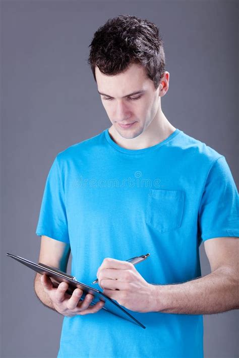 Man Taking Notes Stock Image Image Of Note Pencil Essay 39178963