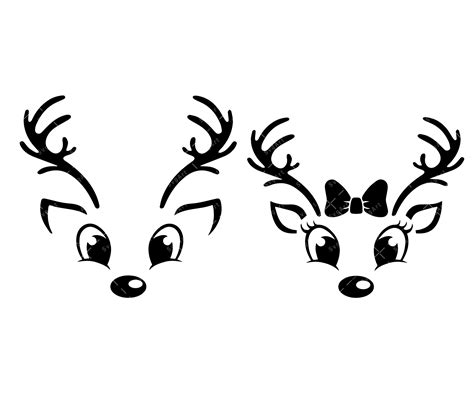 Reindeer Face SVG, PNG, PDF, Christmas reindeer svg, Reindeer Face