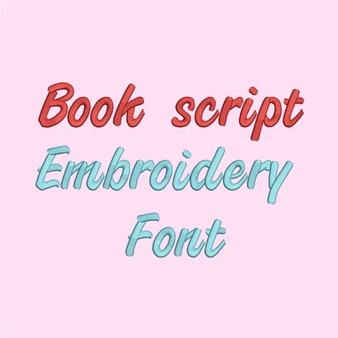 Book Script Embroidery Fonts 4 Size Font Machine Embroidery