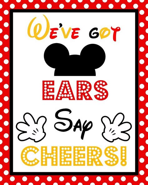 Instant Download Light Pink Mouse X And X Printable We Ve Got Ears Say Cheers Party Sign