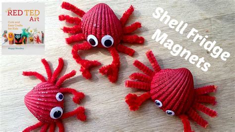 Sea Shell Crafts Crab Fridge Magnets Diy Seashell