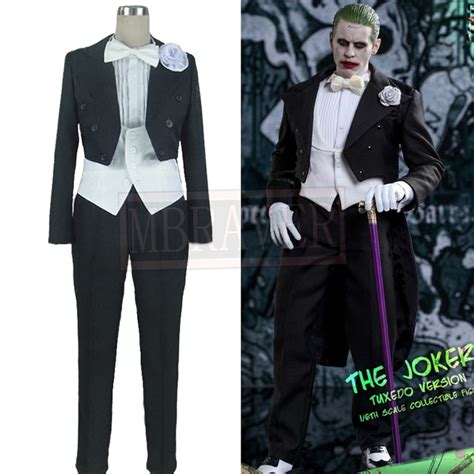 Suicide Squad Jared Leto Cosplay Tailcoat Batman Joker Costume In Movie