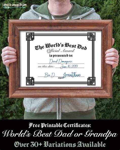 31 Free Printable Fathers Day Certificates I Should Be Mopping The Floor