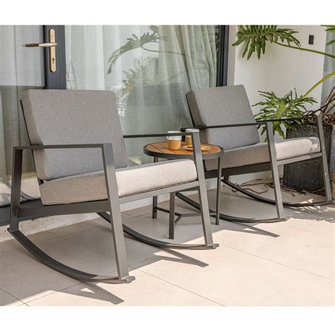 Cosiest 3 Piece Bistro Set Patio Rocking Chairs Outdoor Furniture