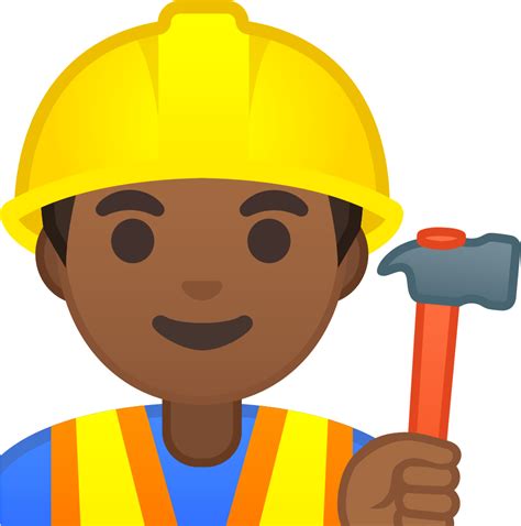 Download Man Construction Worker Medium Dark Skin Tone Icon Emoji