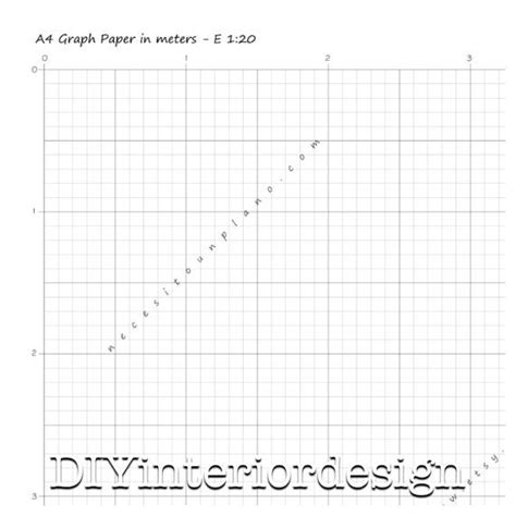 Graph Paper Template Grid In Meters A4 Diy Floor Plan For Interior