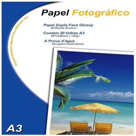 Papel Fotográfico Dupla Face 120g A3 20 Folhas