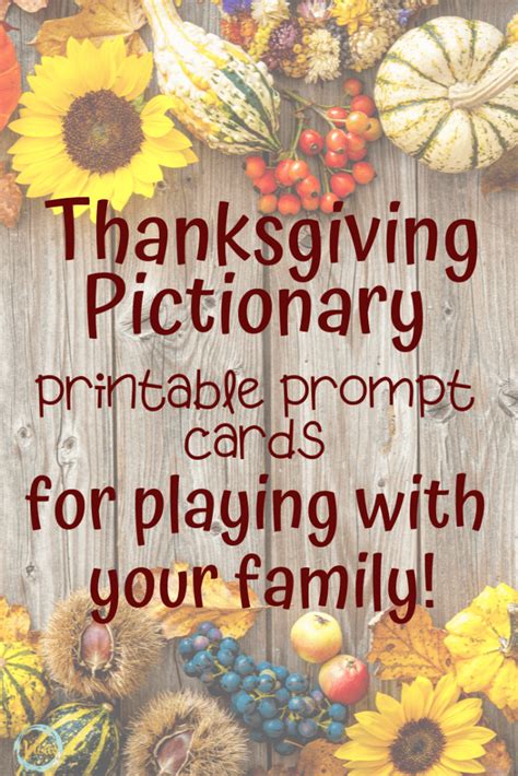 Thanksgiving Pictionary Printable Game For Families Views From A Step