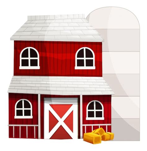 Red Barn And White Silo Vector Free Download