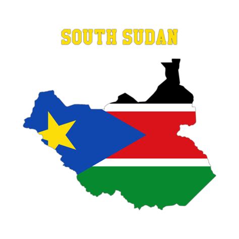 South Sudanese Flag Inside Map Of South Sudan South Sudan Flag Map