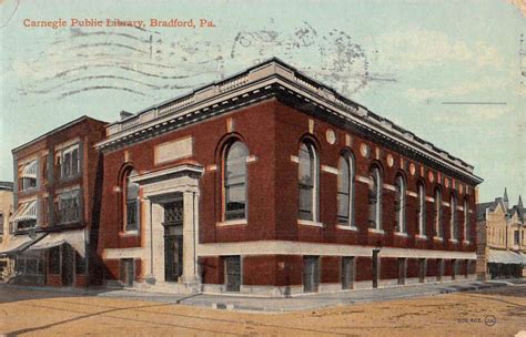 Bradford Pennsylvania Carnegie Public Library Antique Postcard K45886