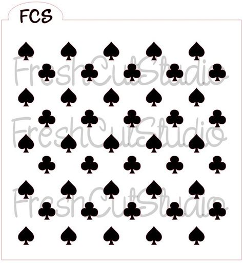 Playing Card Suits 2 Part Background Stencil Cookie Stencil Etsy Uk