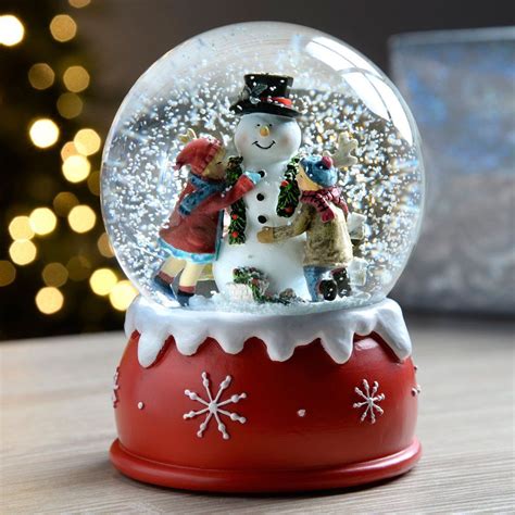 Children And Snowman Snow Globe Christmas Decoration Multi Colour 14