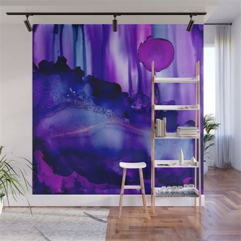 Shades Of Purple Abstract Wall Mural By Yolo Art Studio Society6