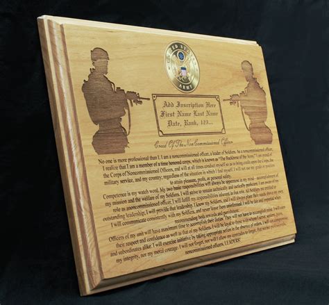 Army Nco Creed Plaque Personalized Loki Engraving