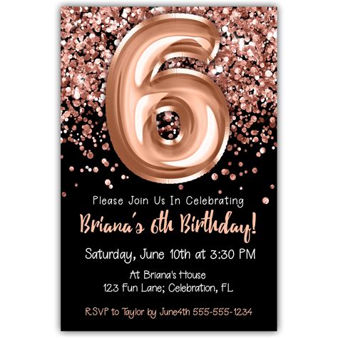6th Birthday Invitation Wittyprintables