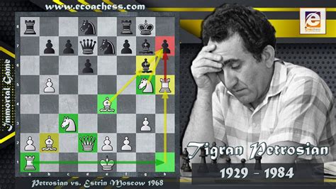Immortal Games Of Chess Tigran Petrosian Vs Yakov Estrin Moscow 1968
