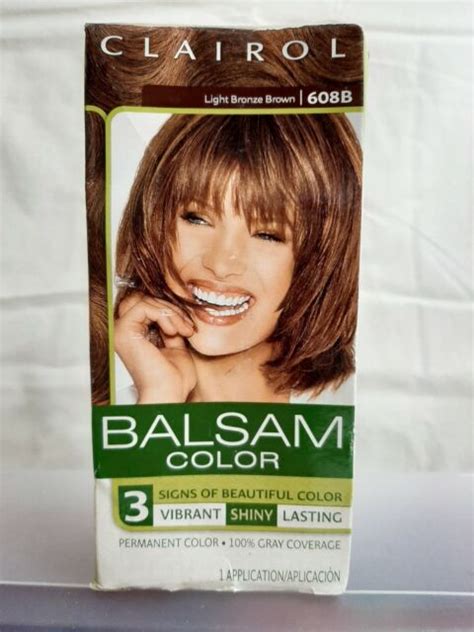 Clairol Balsam Hair Color Permanent Dye 608b Light Bronze Brown