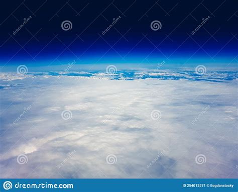 Flying Over A Cloud Sky A View From Low Earth Orbit Stock Image