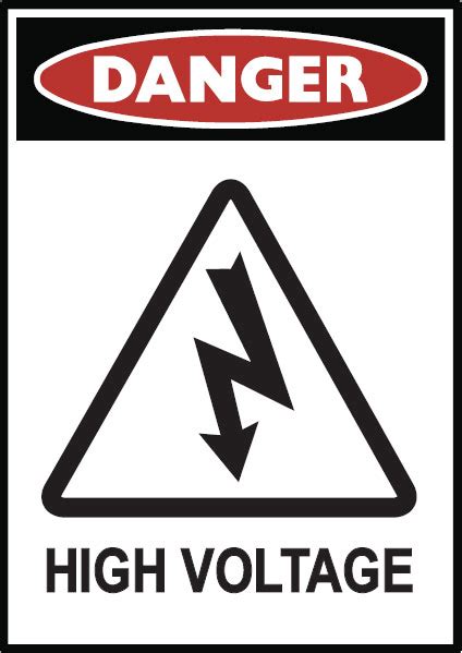 Graphic Danger Labels High Voltage Seton Australia