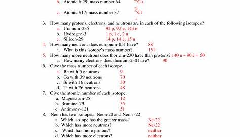 16 Atomic Structure Practice Worksheet / worksheeto.com