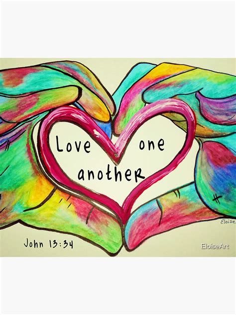 Love One Another John 13 34 Sticker For Sale By Eloiseart Redbubble