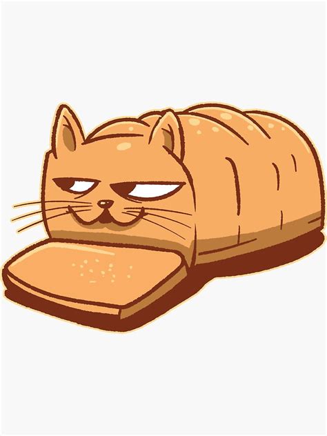 Cute Bread Cat Sticker For Sale By Shirty38 Redbubble